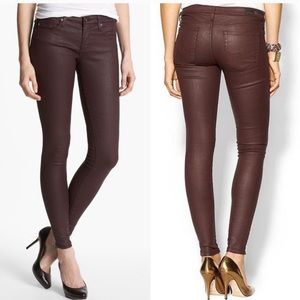 AG Coated Burgundy Jeans